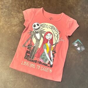 Disney Coral Kids T-Shirt with Jack and Sally Nightmare before Christmas